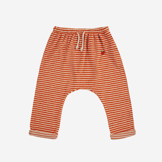Bobo Choses Orange Stripes Terry Harem Baby Pants