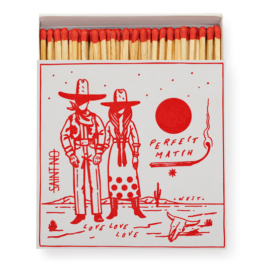 Cowboy Perfect Match Square Matchbox