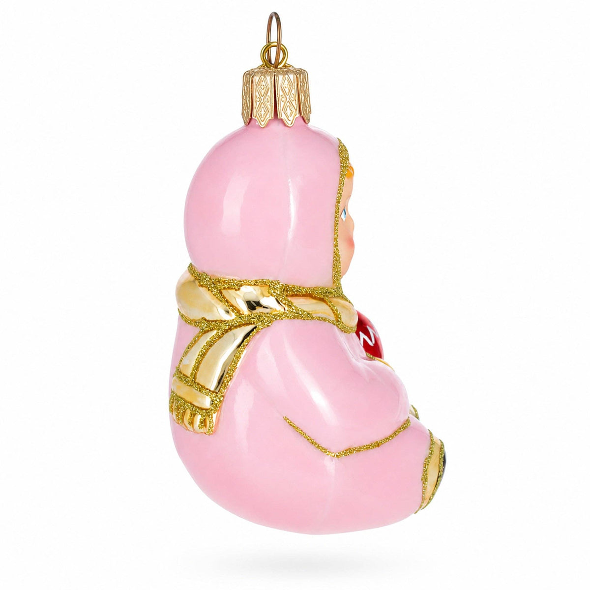 Child in Pink Glass Christmas Ornament