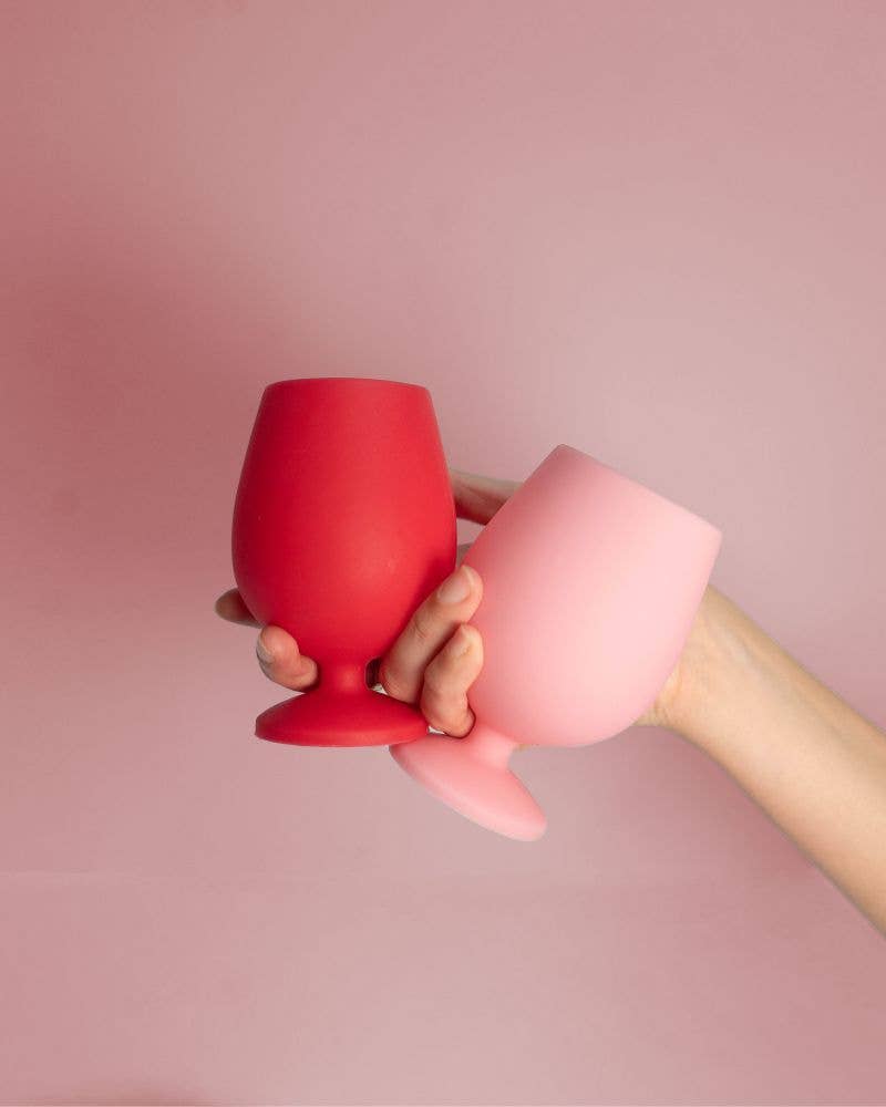 Cherry + Blush Stemm Silicone Unbreakable Wine Glasses