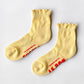 Le Bon Shoppe Banana Cream / Red Ruffled Hugger Crew Socks
