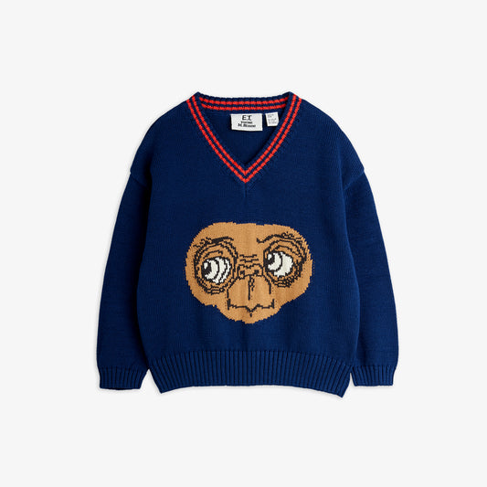 Mini Rodini E.T. Intarsia V-Neck Sweater