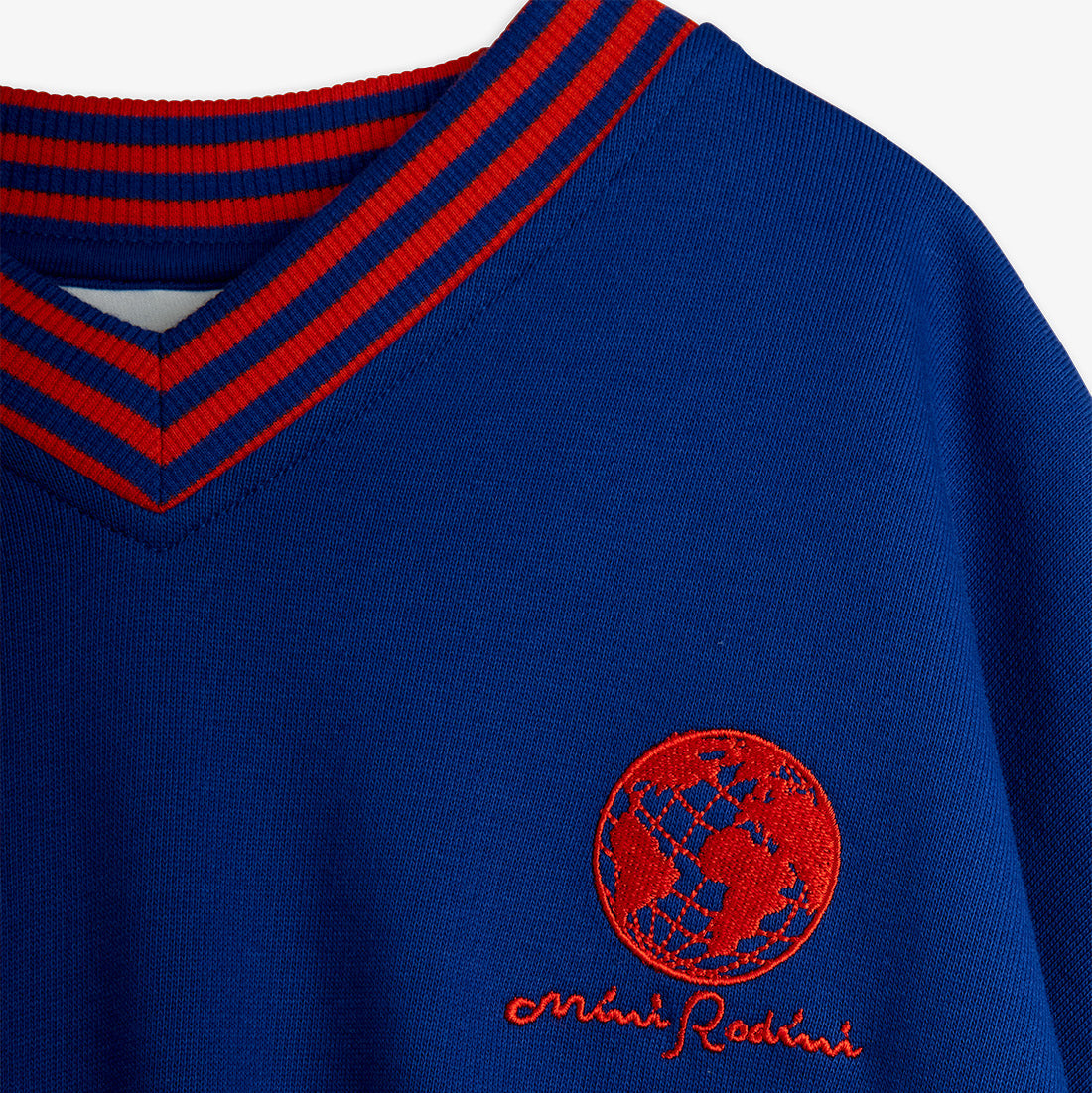 Mini Rodini Striped Rib Earth Embroidered Sweatshirt