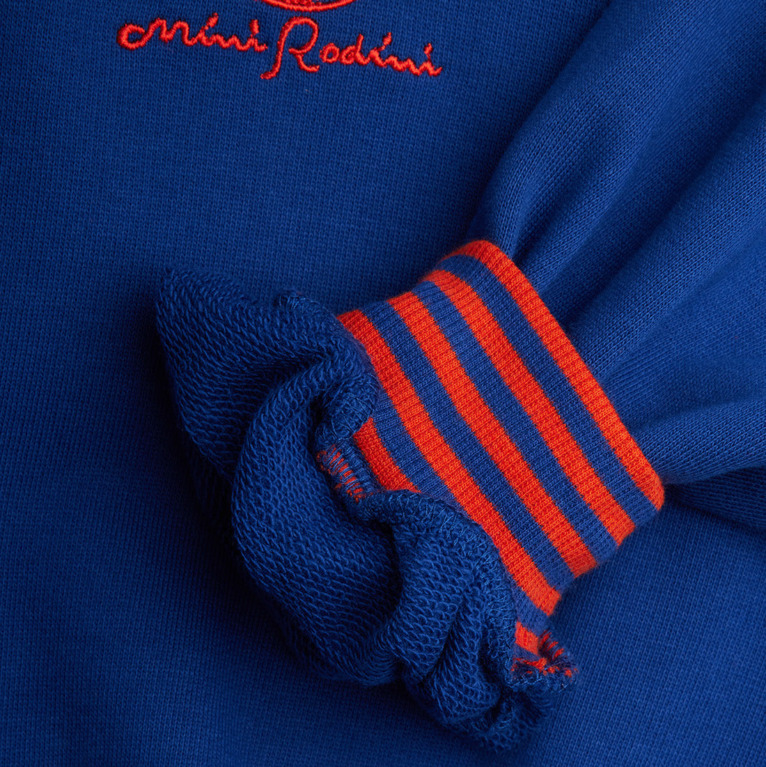 Mini Rodini Striped Rib Earth Embroidered Sweatshirt