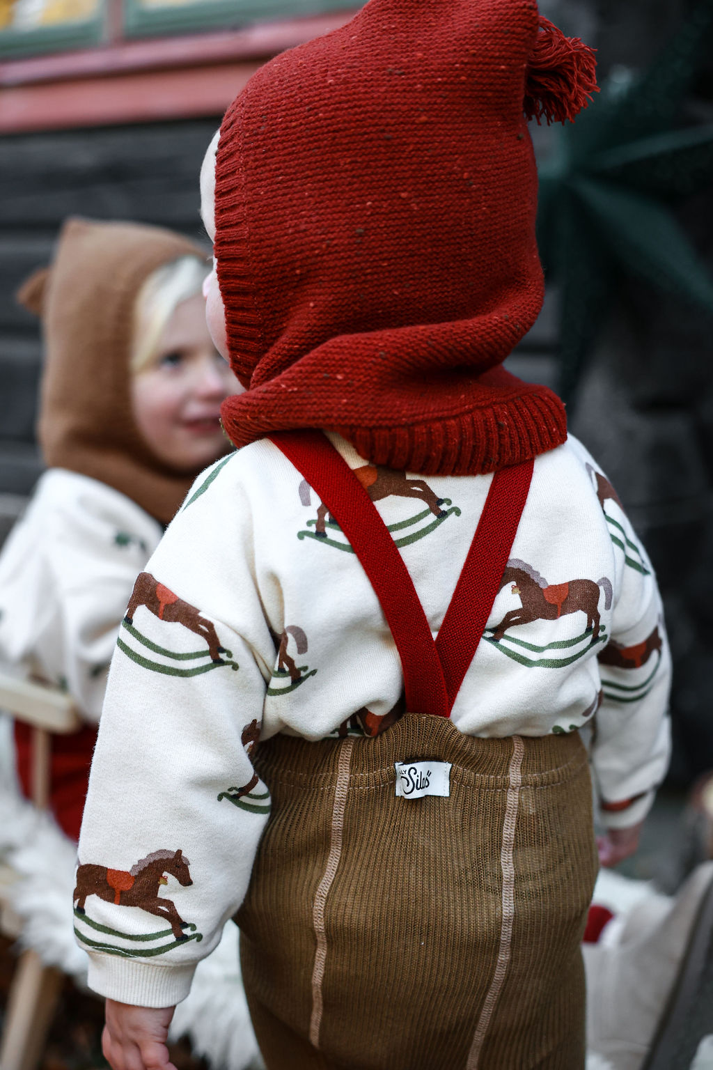 Silly Silas Acorn Brown w Maple Leaf Footless Tights