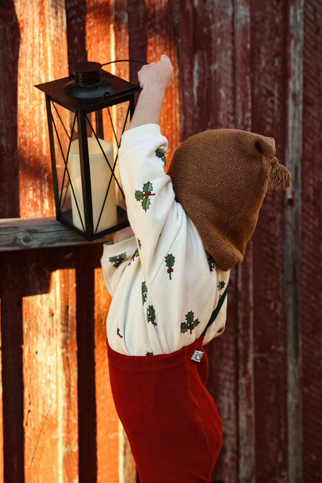 Silly Silas Maple Leaf w Dark Forest Green Footless Tights