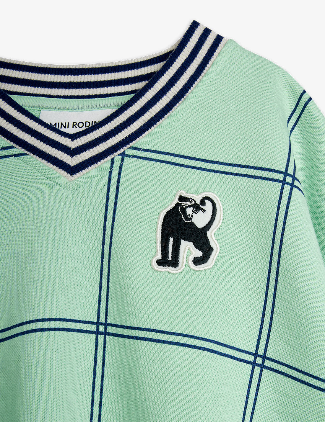 Mini Rodini Check  Panther Pa tch Sweatshirt