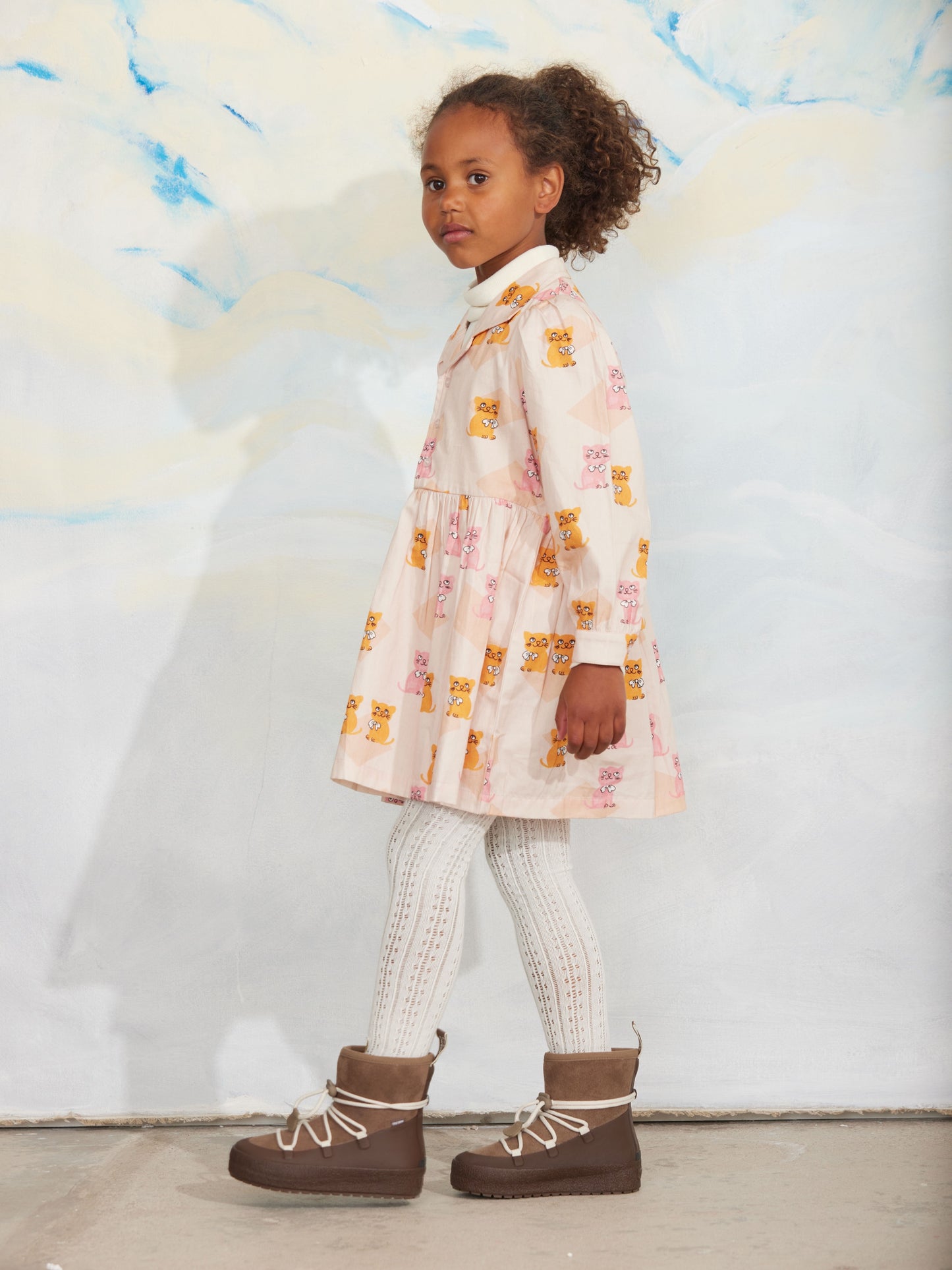 Mini Rodini Kittens Long Sleeve Dress