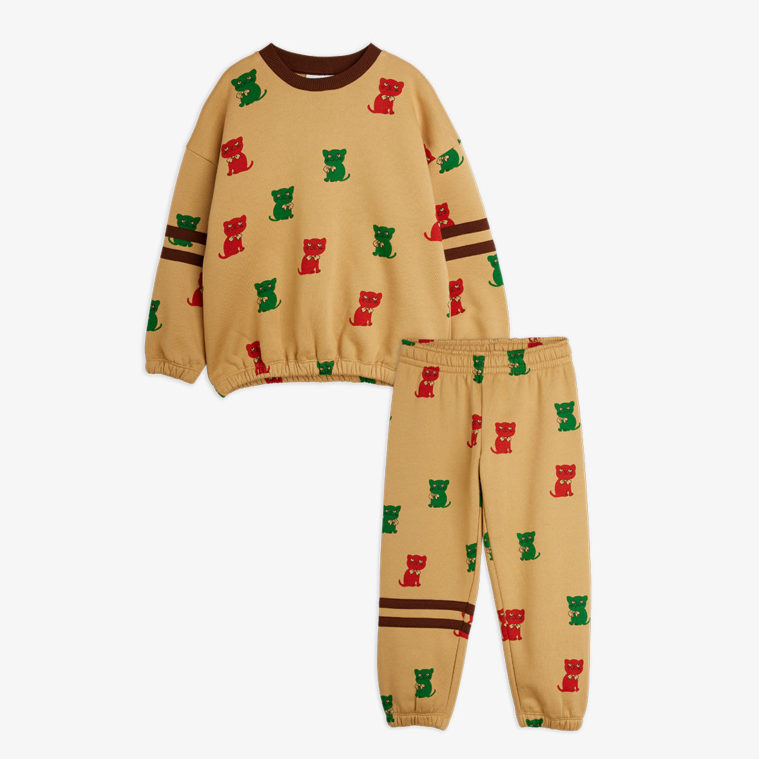 Mini Rodini Kittens Stripe Sweat Set