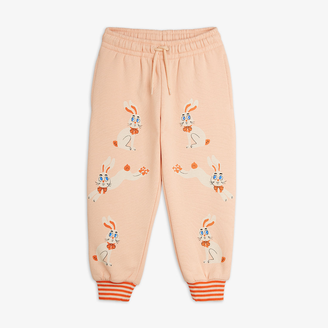 Mini Rodini Rabbits Pink Cuffed Sweatpants
