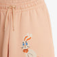 Mini Rodini Rabbits Pink Cuffed Sweatpants