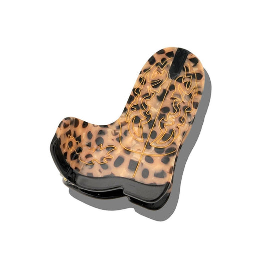 Hand-Painted Cowboy Boot Hair Claw Clip