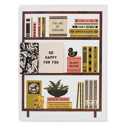 New Baby Book Shelves Greeting Card