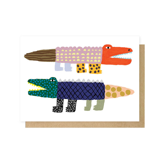 Crocodile and Alligator Greeting Card