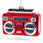 Retro Boombox Glass Christmas Ornament