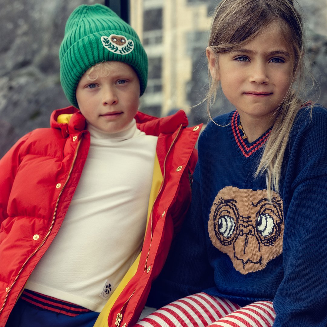 Mini Rodini E.T. Intarsia V-Neck Sweater