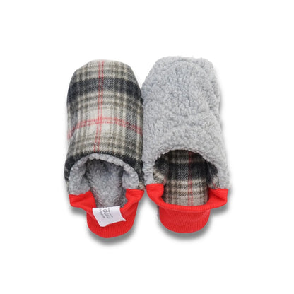 Shaggy Tartan x Quilted Boa Room Shoes