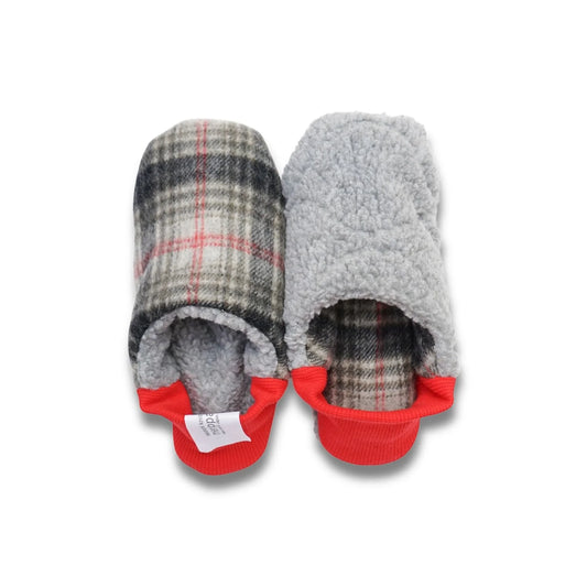Shaggy Tartan x Quilted Boa Room Shoes