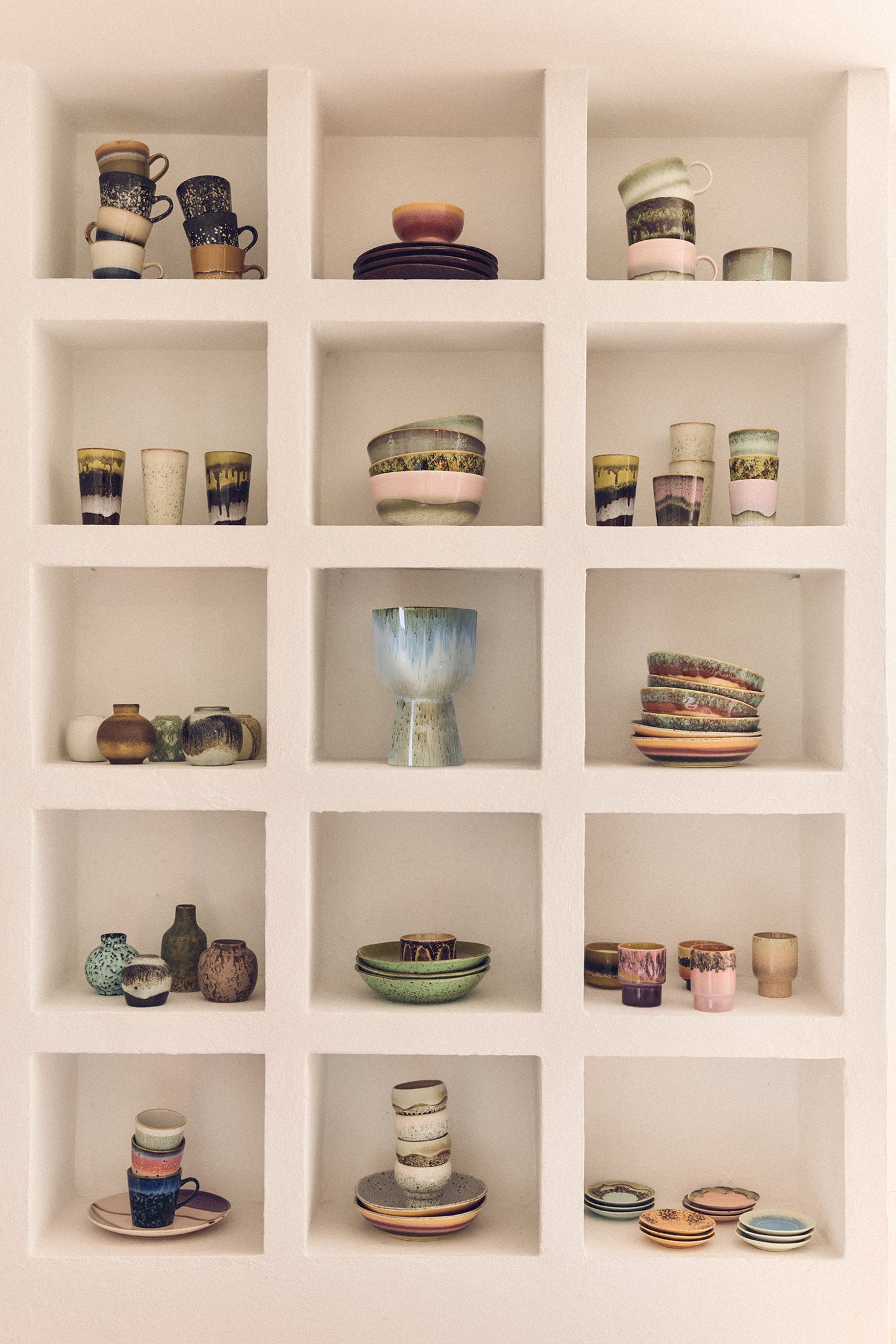 HKliving Ceramic 70's Serendipity Coffee Mugs (Set of 4)