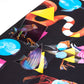 Colourful animal illustrations on a black background