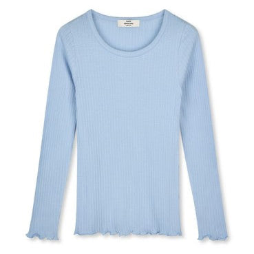 Mads Nørgaard Cashmere Blue Long Sleeve Pointella Troja Tee