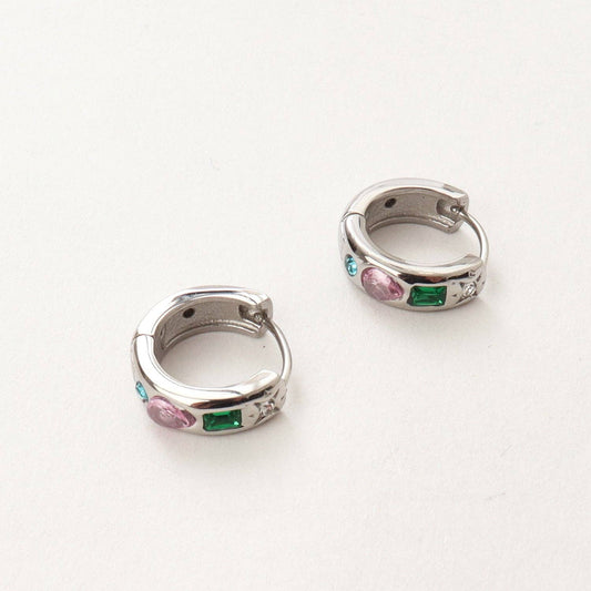 Silver Joa Rainbow Hoop