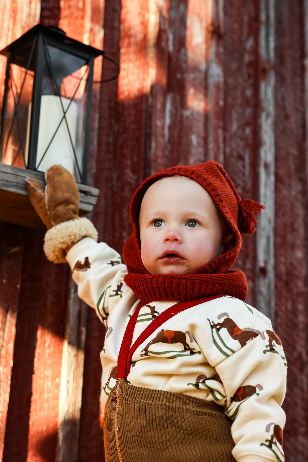 Silly Silas Acorn Brown w Maple Leaf Footless Tights