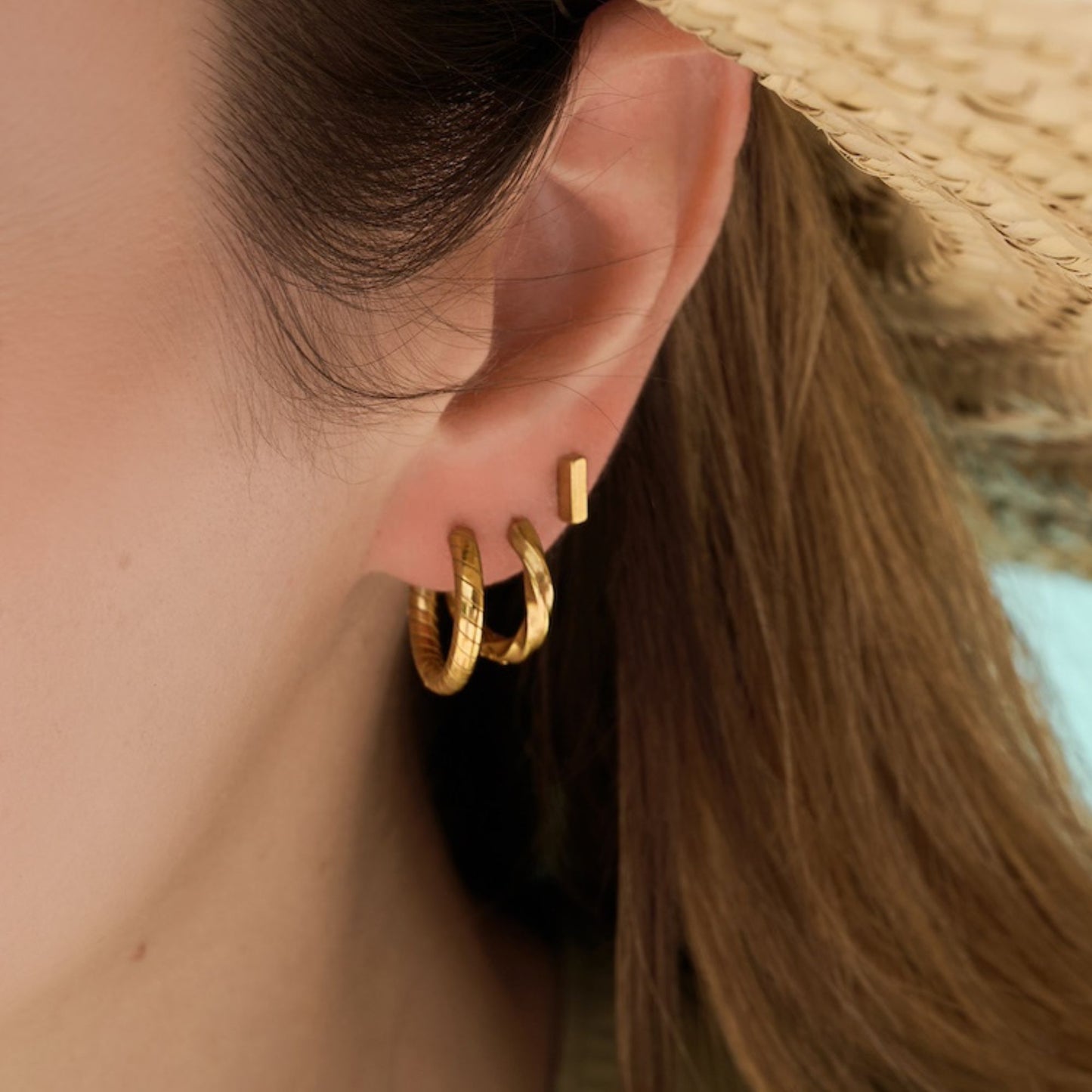 A Weathered Penny Gold Seren Hoops