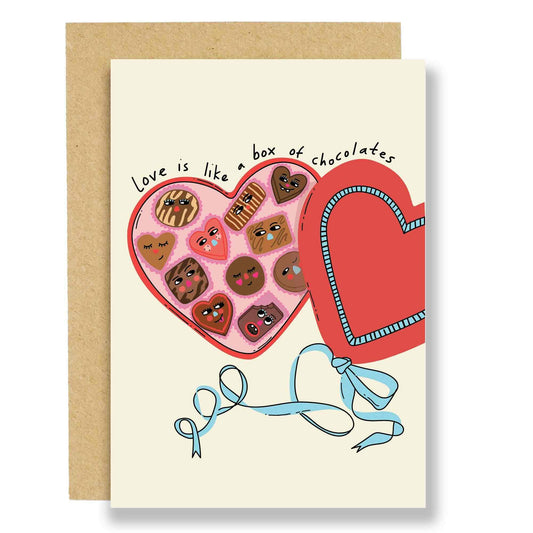 Love Is Like A Box Of Chocolates Greeting Card