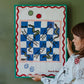 Azure Snakes & Ladders Tea Towel