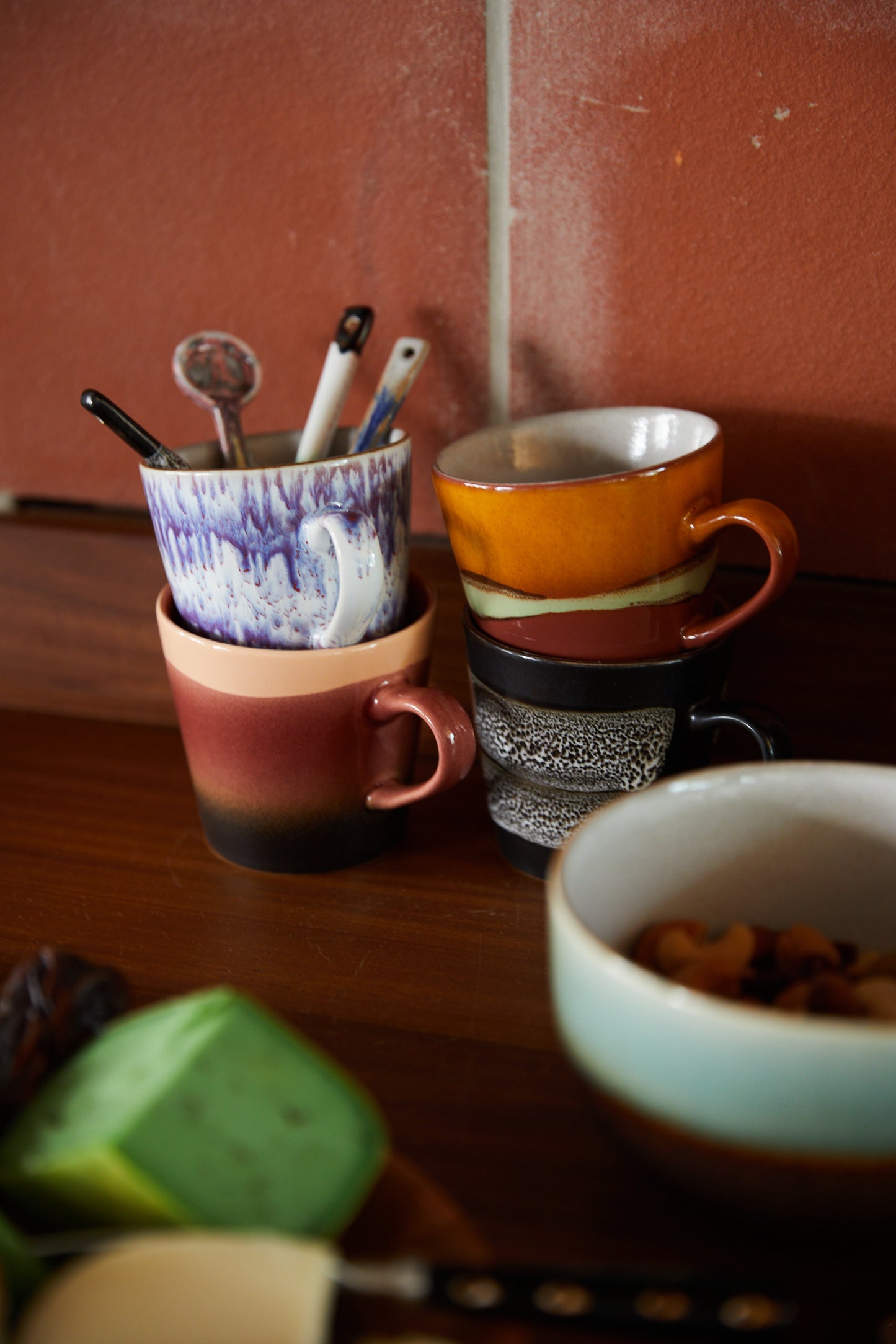 HKliving 70's Ceramics Friction Americano mugs (set of 4)