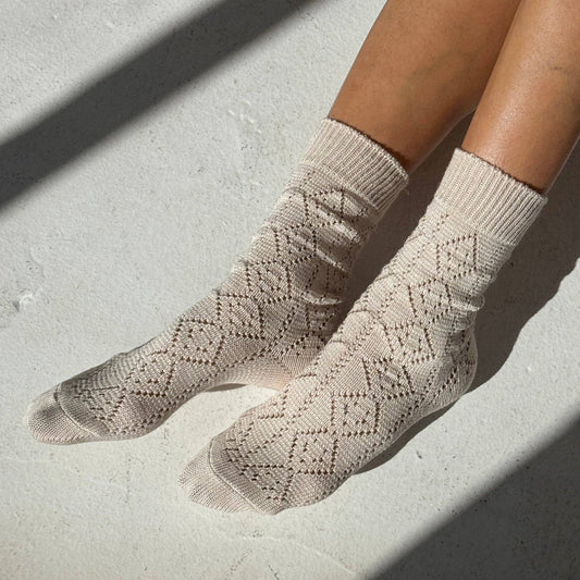 Le Bon Shoppe Oyster Modal Eyelet Socks