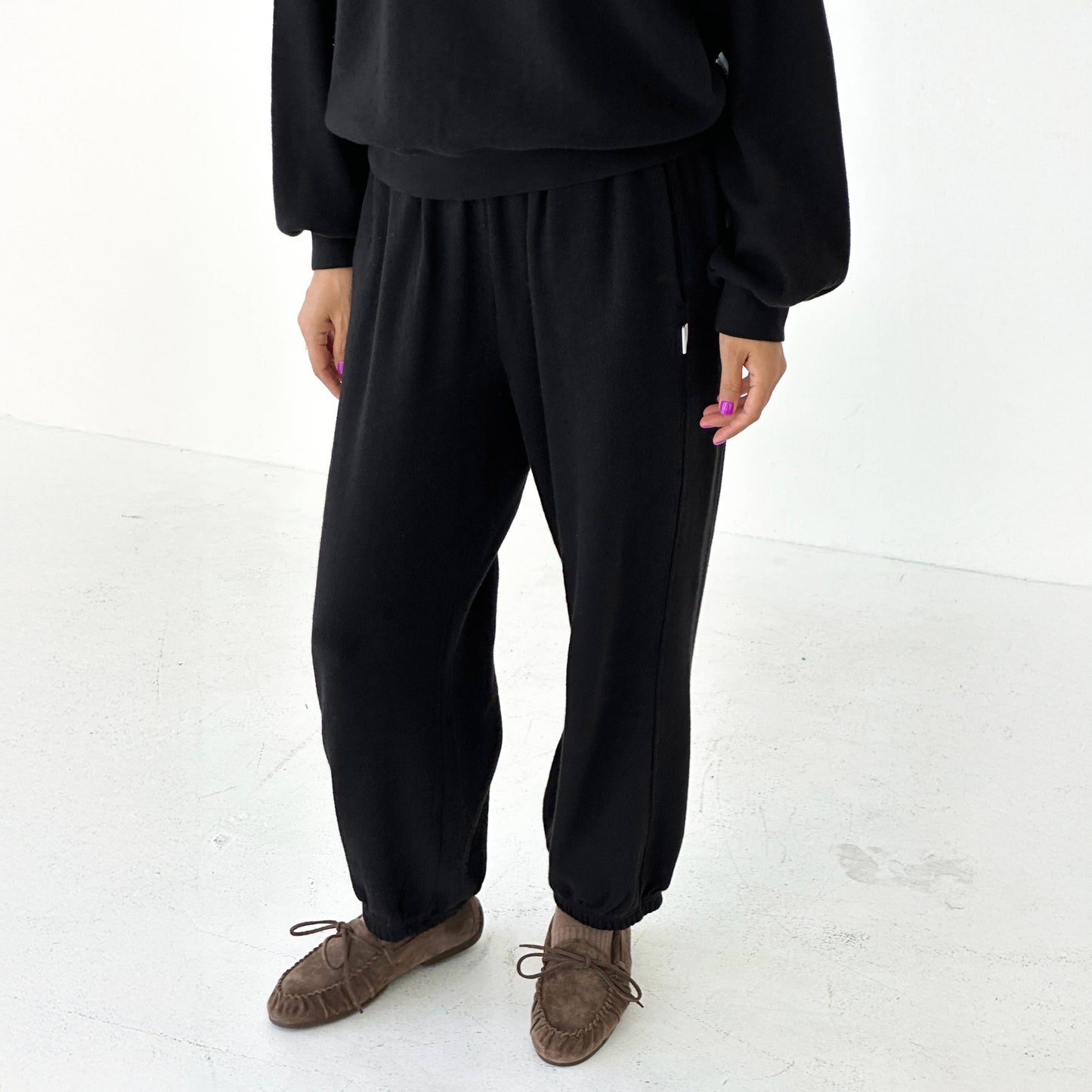 Le Bon Shoppe Black Pointelle Balloon Pants