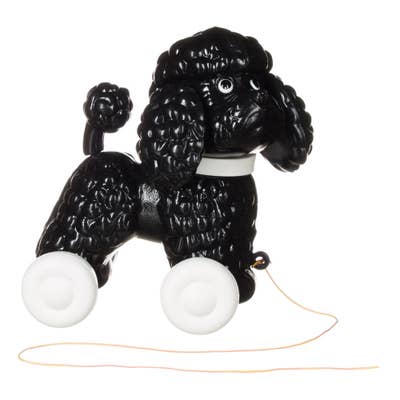 Vintage Pull Along Black Poodle
