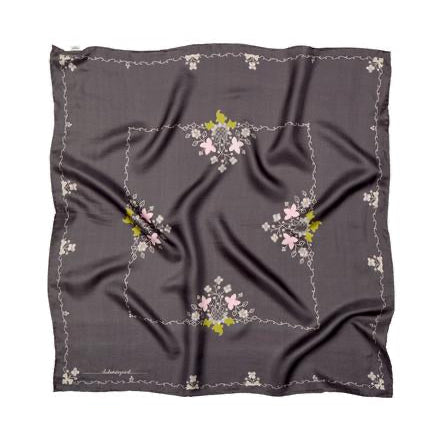 Becksöndergaard Forged Iron Gray Brodaria Sia Silk Scarf