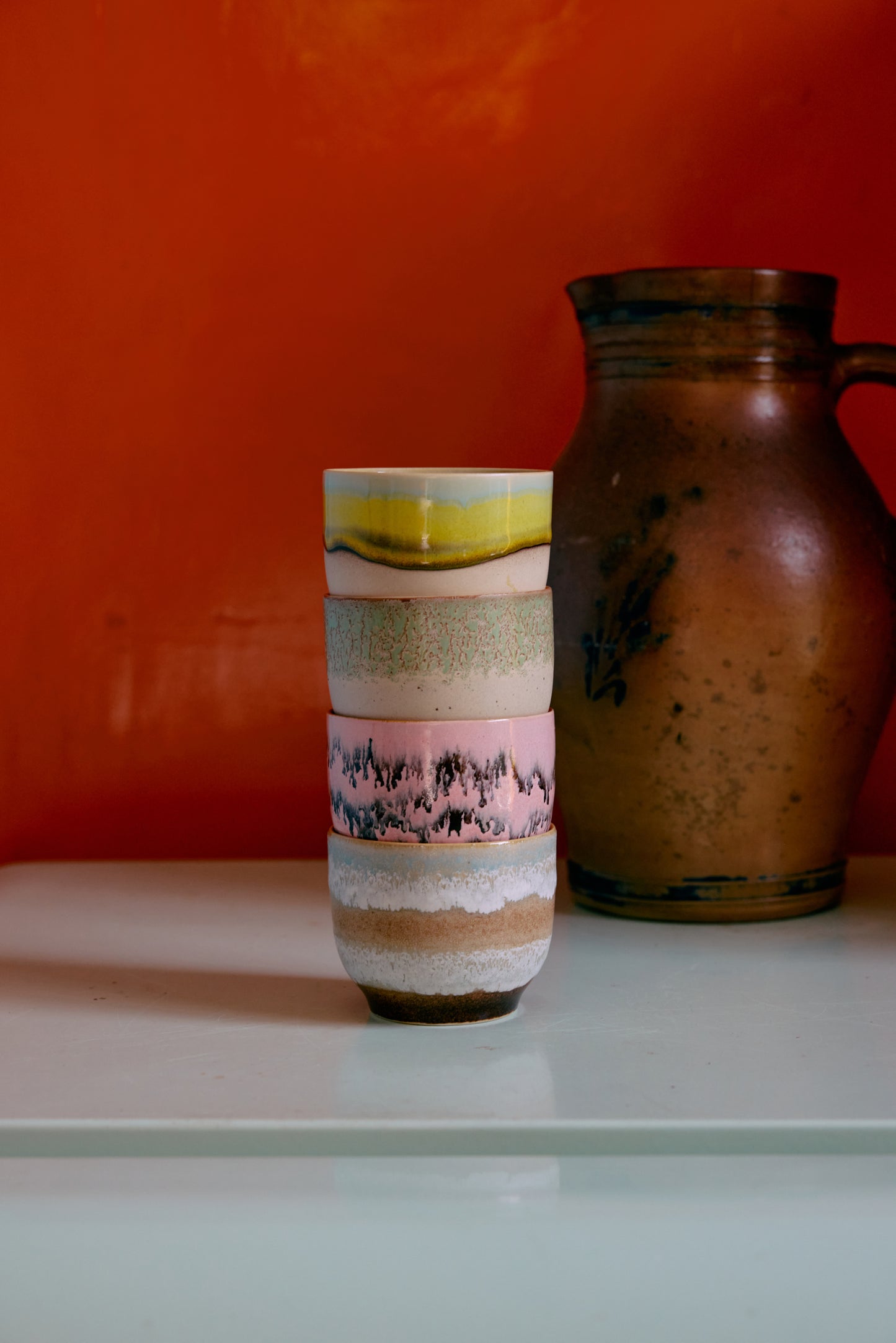 HKliving 70's Ceramics Deco Café Mugs (Set of 4)