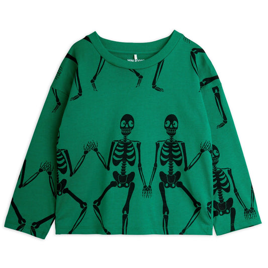 Mini Rodini Green Skeleton Long Sleeve Tee