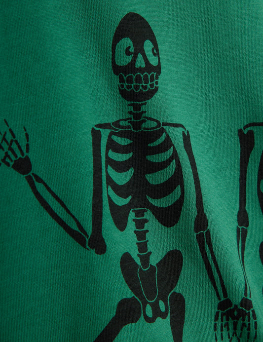 Mini Rodini Green Skeleton Long Sleeve Tee
