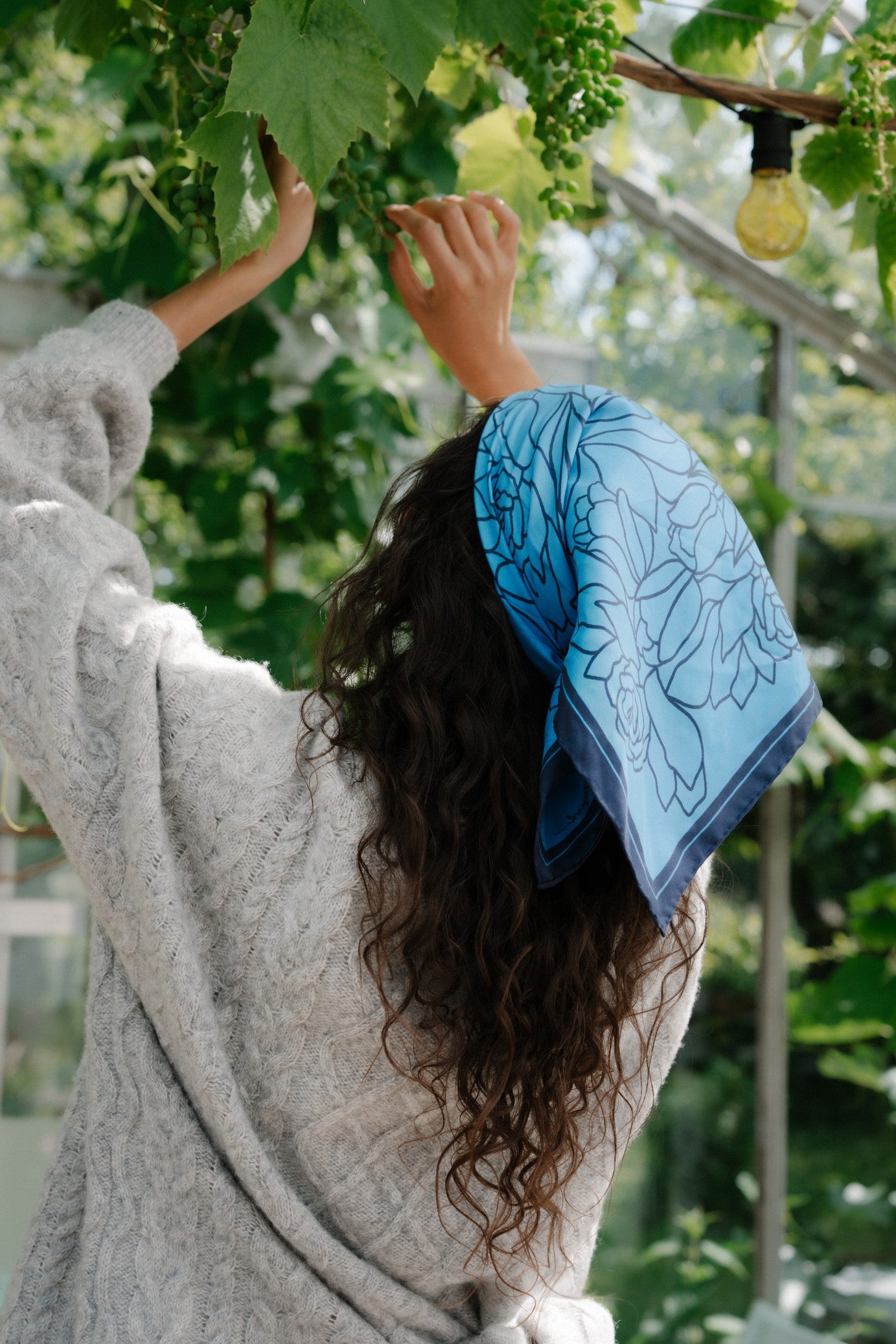 Becksöndergaard Azure Blue Stencia Tulip Sia Scarf