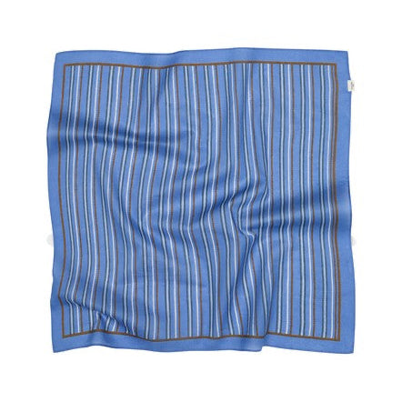 Becksöndergaard Azure Blue Brown Scallopia Striped Cotta Scarf