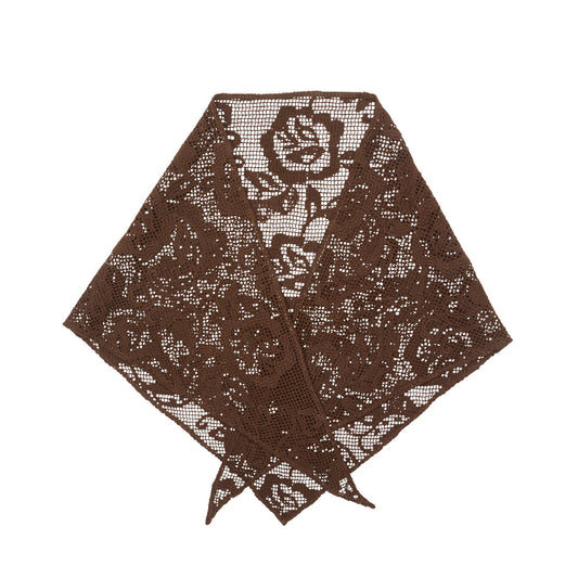 Becksöndergaard Hot Fudge Brown Croflora Triangle Scarf