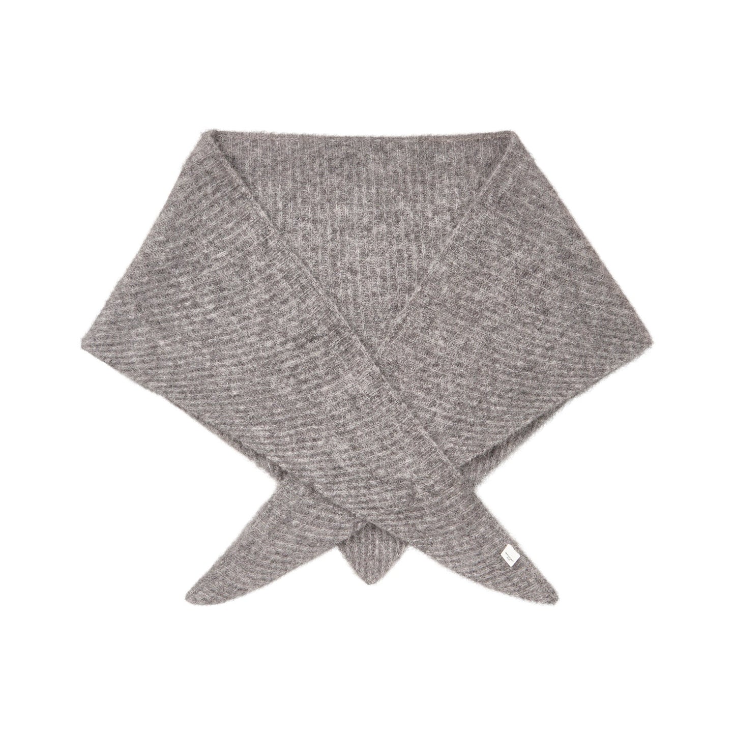 Becksöndergaard Grey Melange Alpaca Wool Triangle Scarf