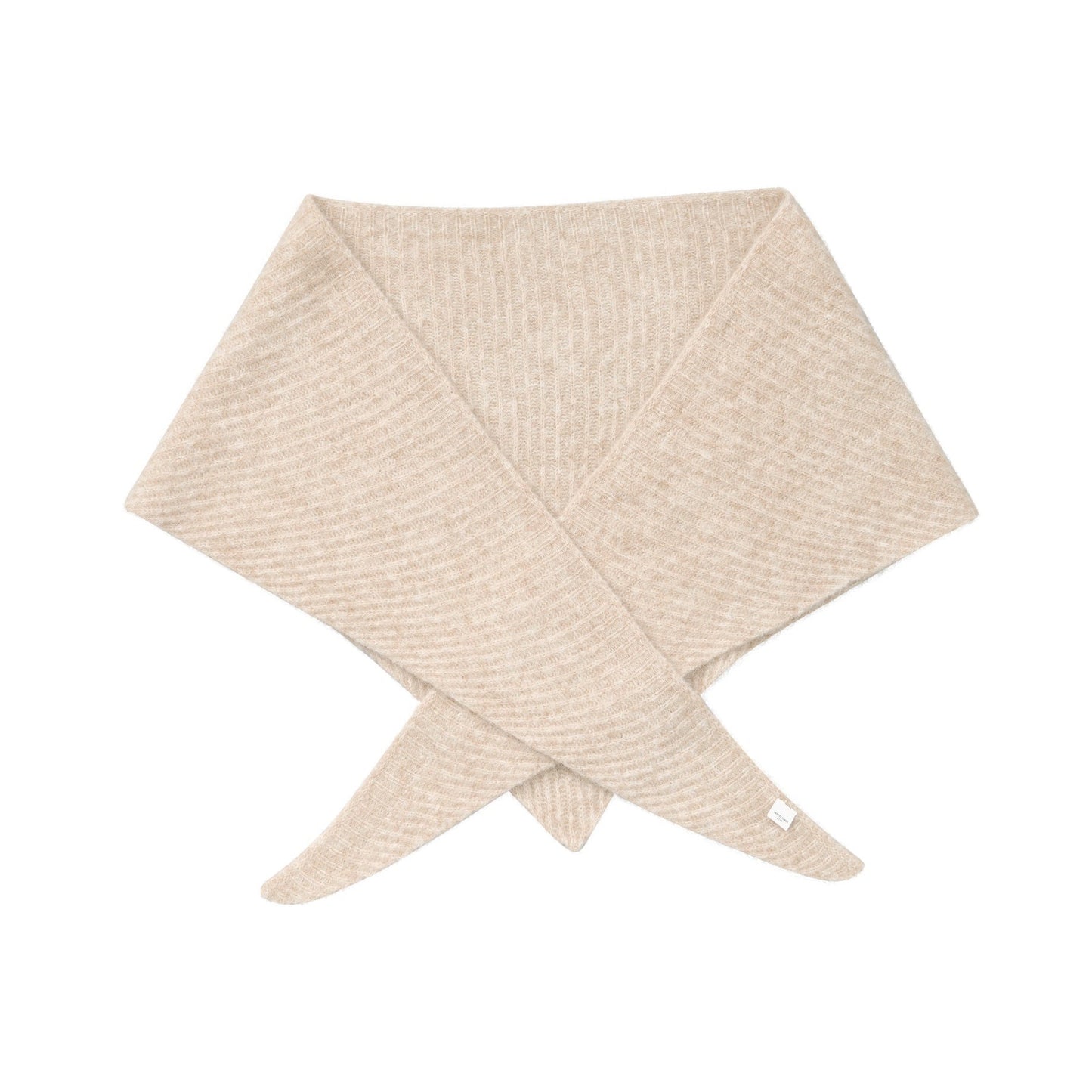 Becksöndergaard Simply Taupe Beige Alpaca Wool Triangle Scarf