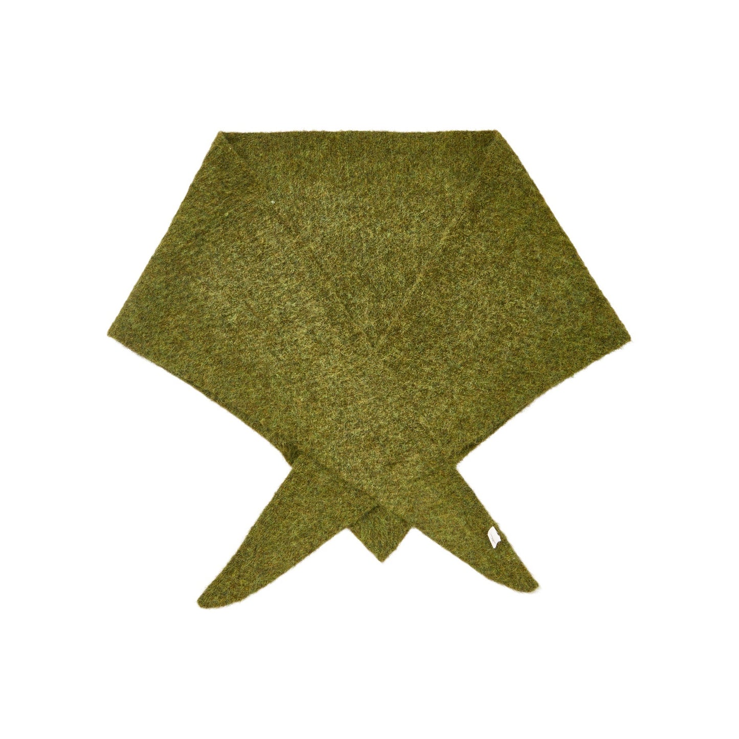 Becksöndergaard Golden Cypress Green Alpaca Wool Triangle Scarf