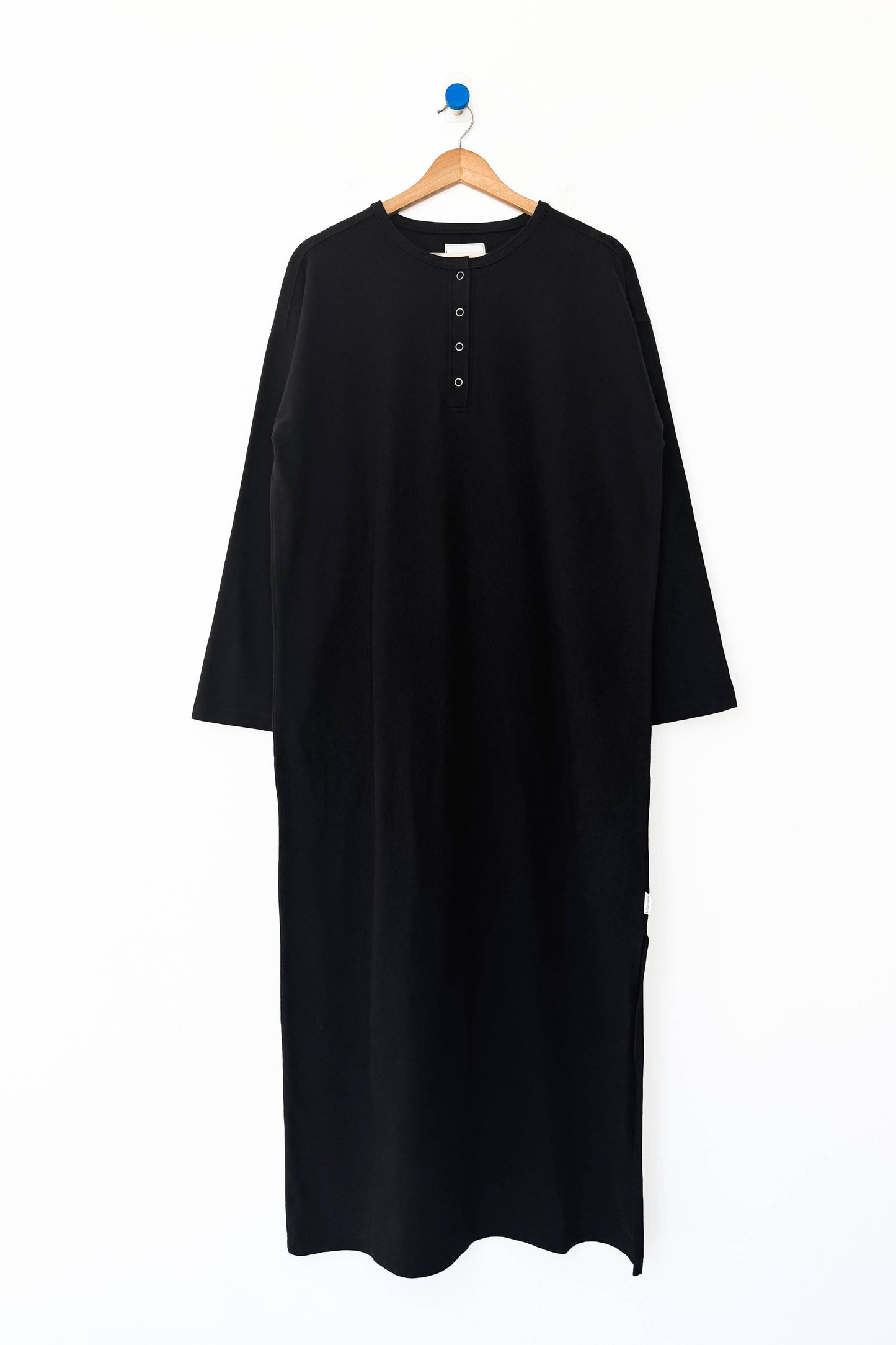 Le Bon Shoppe Black Soft Jersey Henley Dress