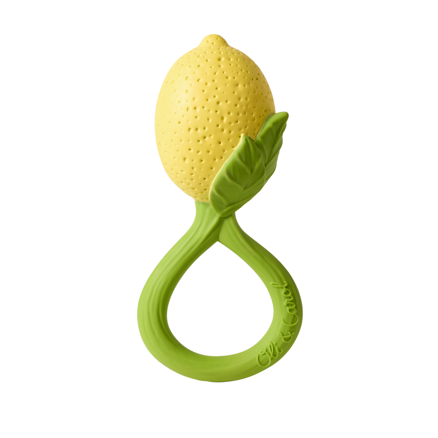 Lemon Natural Rubber Baby Rattle