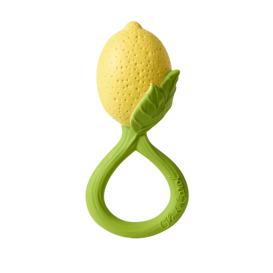 Lemon Natural Rubber Baby Rattle