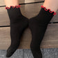 Le Bon Shoppe Black/Red Petite Ruffled Modal Socks