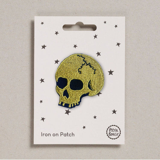 Gold Skull Iron on Patch