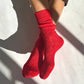 Le Bon Shoppe Poppy Red Modal Eyelet Socks